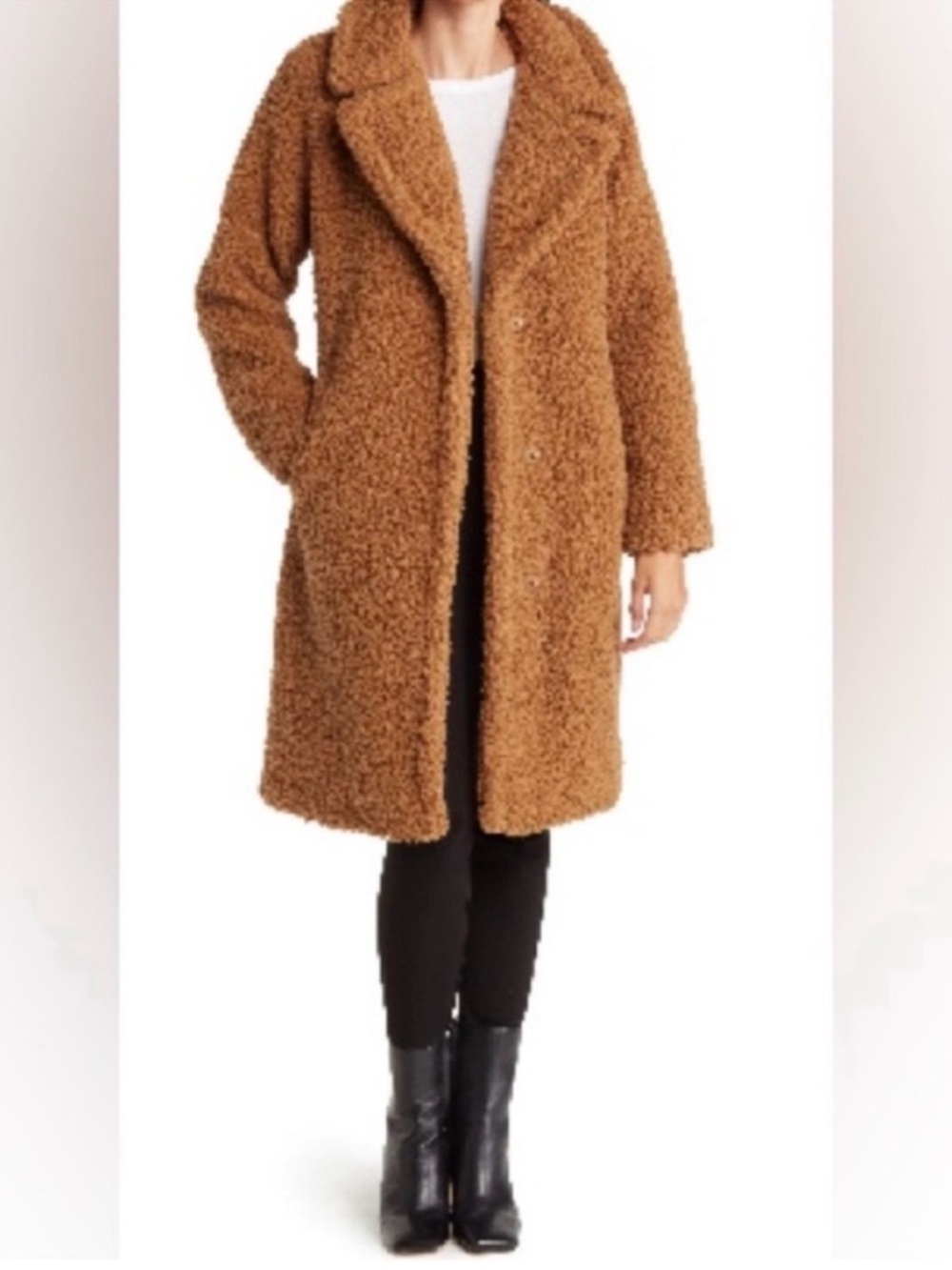 Lucky Brand Cozy Brown Teddy Coat- Cappuccino XL